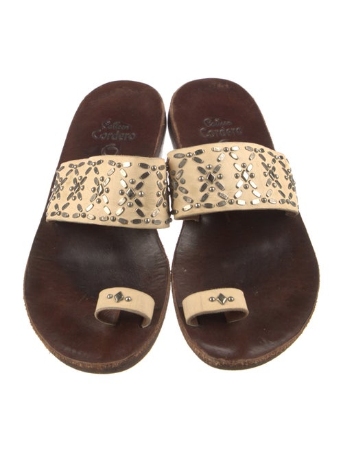 Calleen Cordero Leather Studded Accents Slides