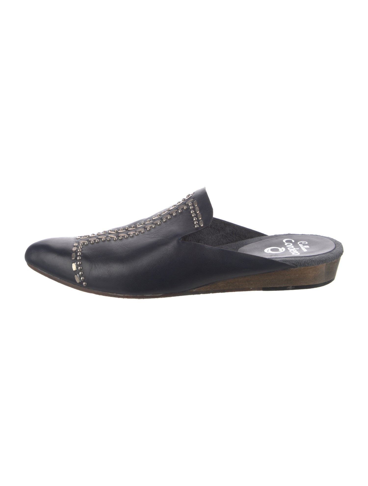 Calleen Cordero Leather Studded Accents Mules