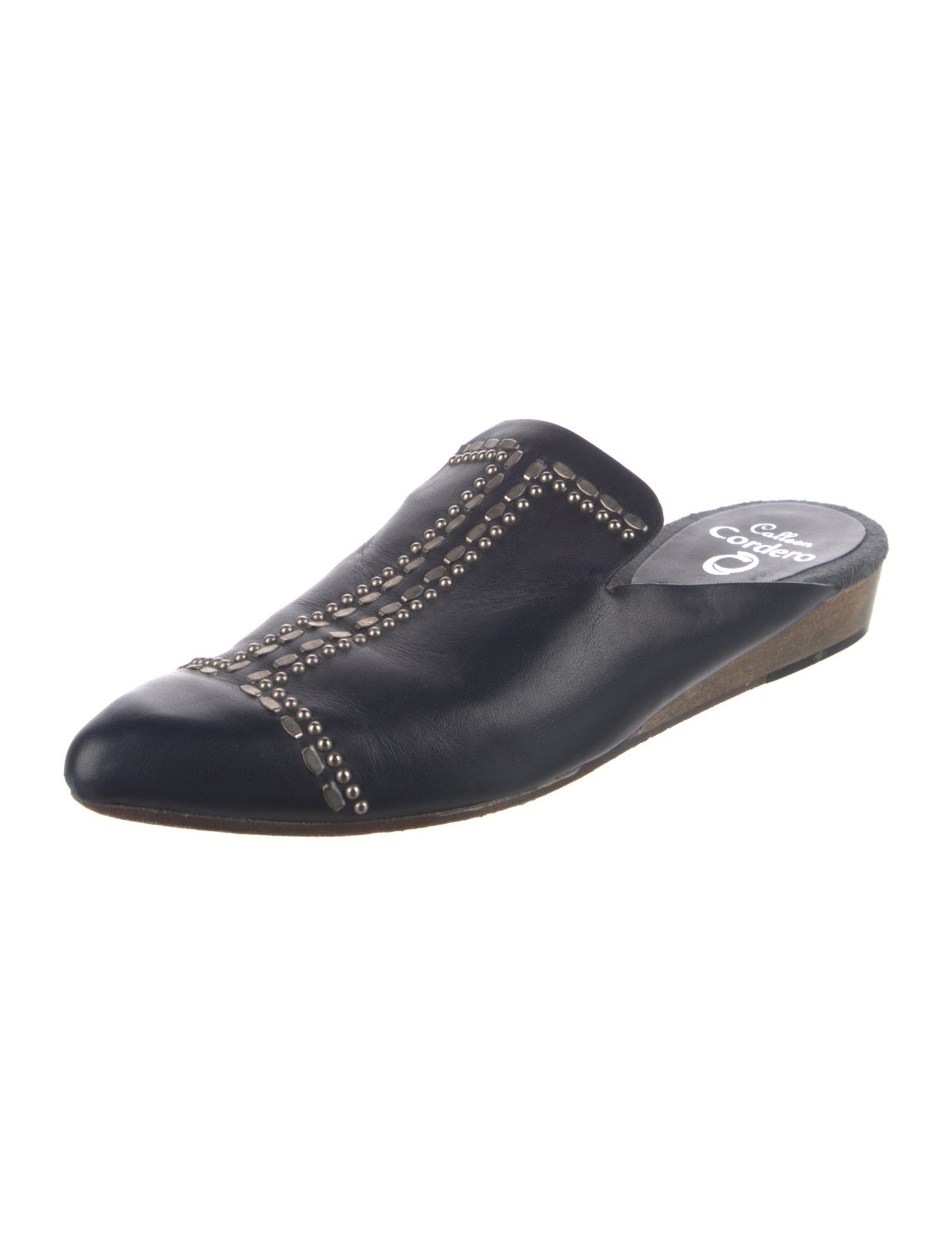Calleen Cordero Leather Studded Accents Mules
