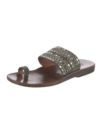 Calleen Cordero Leather Studded Accents Slides