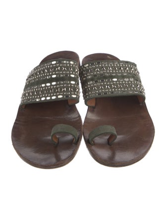 Calleen Cordero Leather Studded Accents Slides