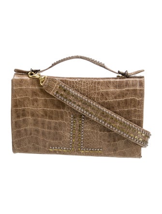 Calleen Cordero Crocodile Shoulder Bag