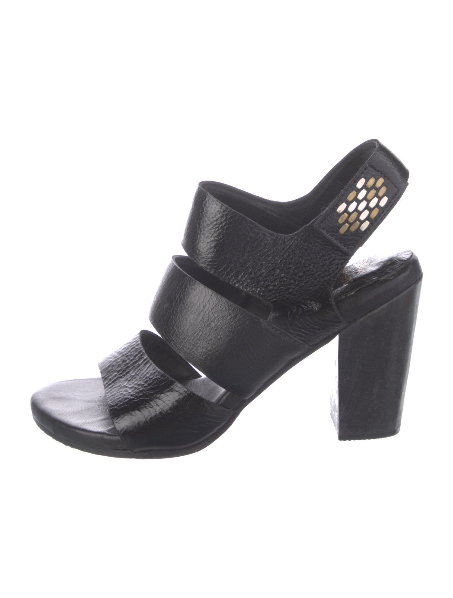 Calleen Cordero Leather Studded Accents Slingback Sandals