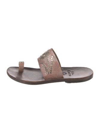 Calleen Cordero Leather Patterned Slides