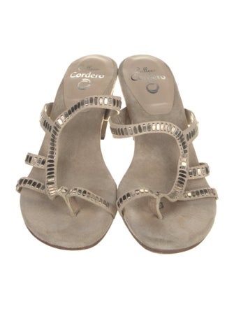 Calleen Cordero Suede Studded Accents Slides