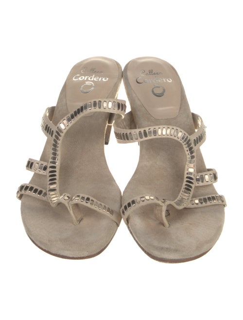 Calleen Cordero Suede Studded Accents Slides