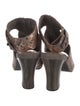 Calleen Cordero Embossed Leather T-Strap Sandals