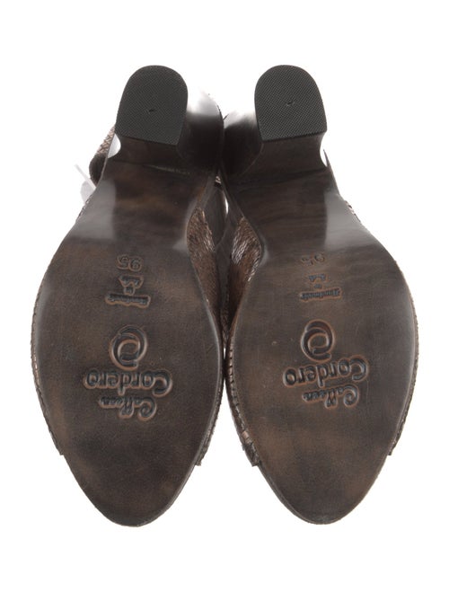 Calleen Cordero Embossed Leather T-Strap Sandals