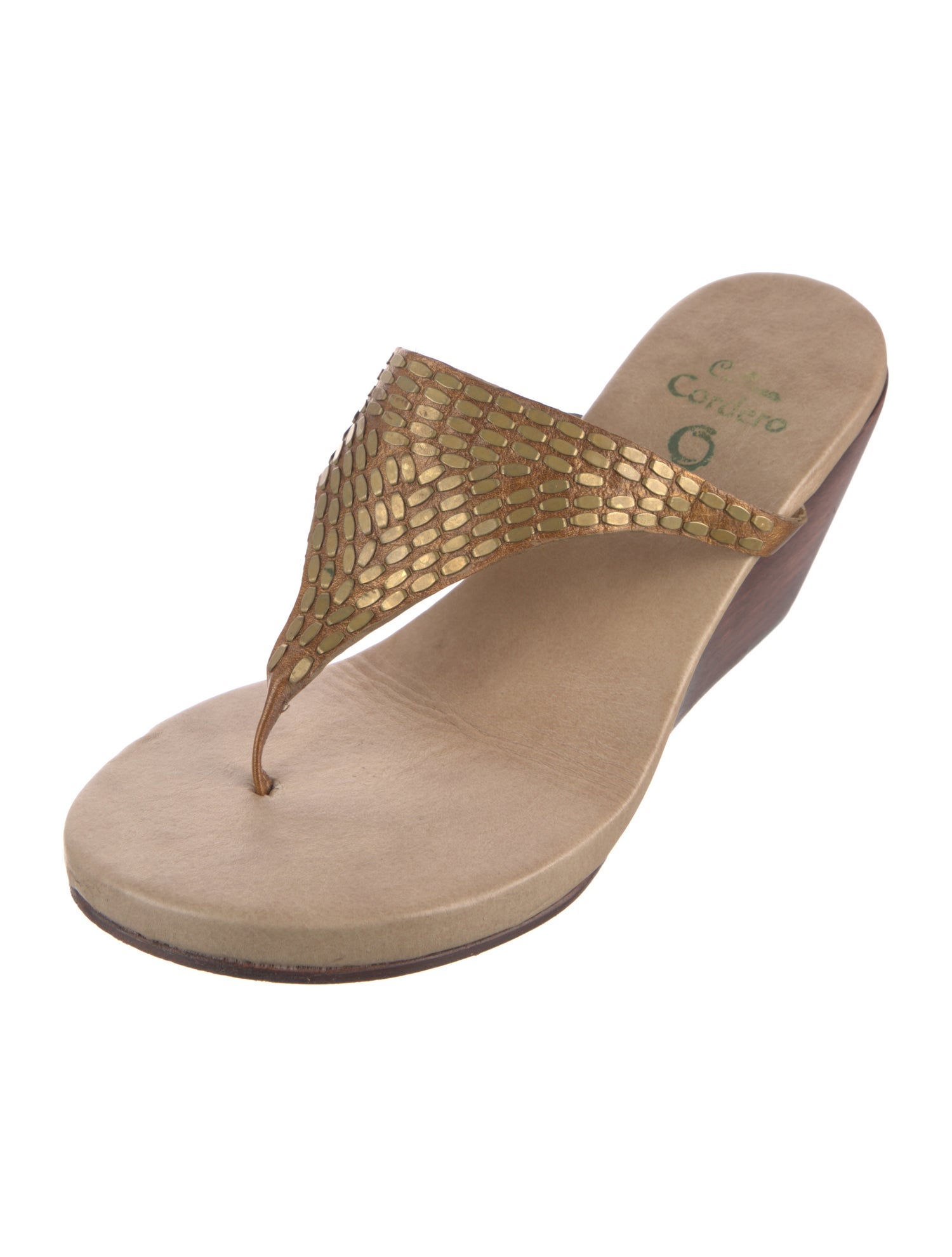 Calleen Cordero Leather Studded Accents Slides