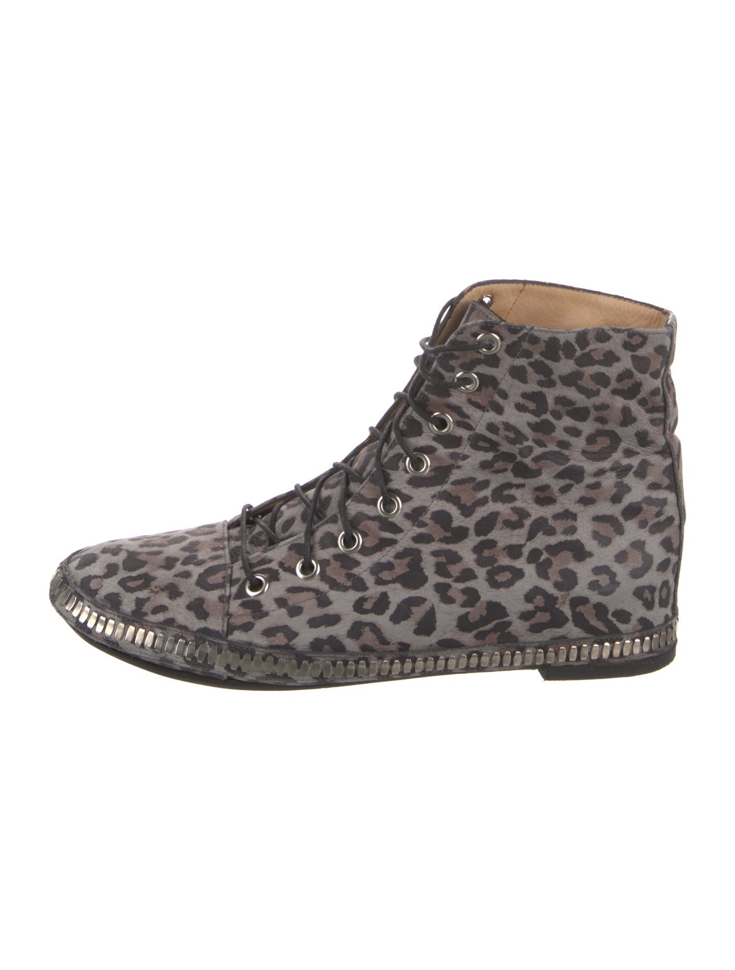 Calleen Cordero Suede Animal Print Wedge Sneakers
