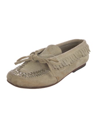 Calleen Cordero Suede Fringe Trim Accent Moccasins