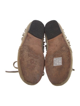 Calleen Cordero Suede Fringe Trim Accent Moccasins