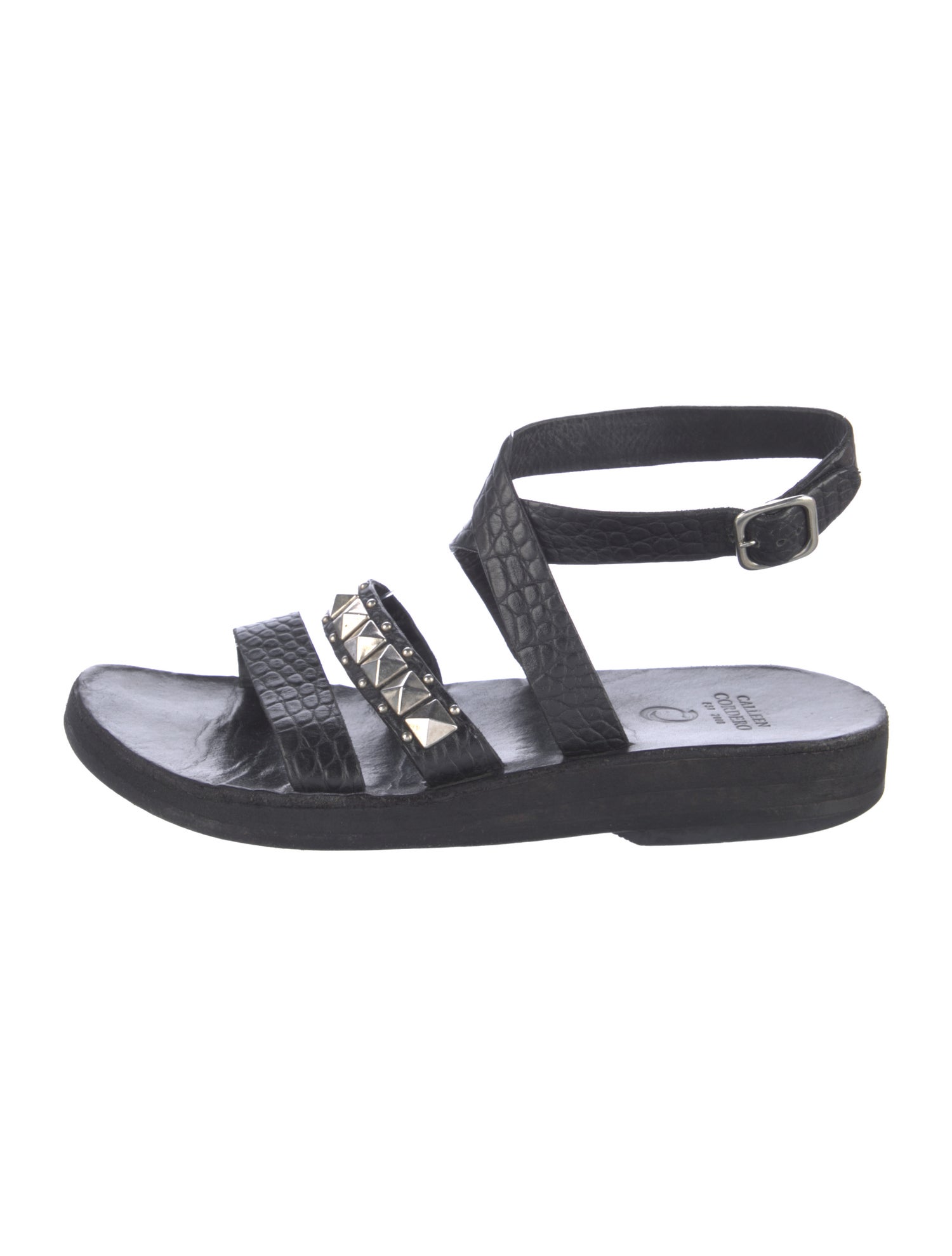 Calleen Cordero Embossed Leather Printed Gladiator Sandals