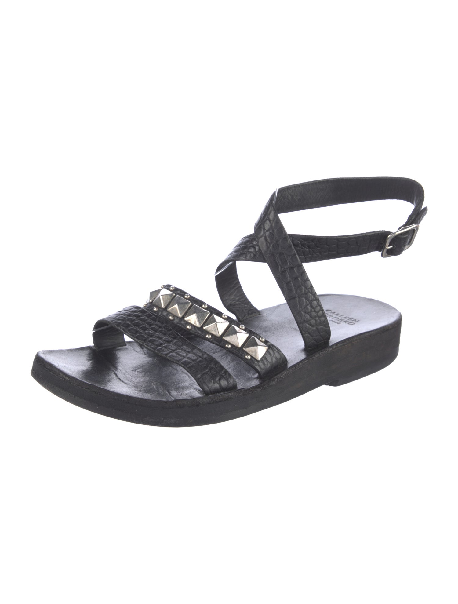 Calleen Cordero Embossed Leather Printed Gladiator Sandals