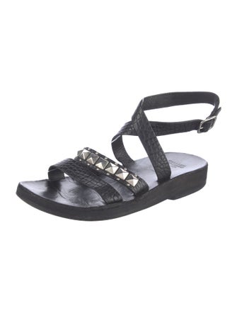 Calleen Cordero Embossed Leather Printed Gladiator Sandals