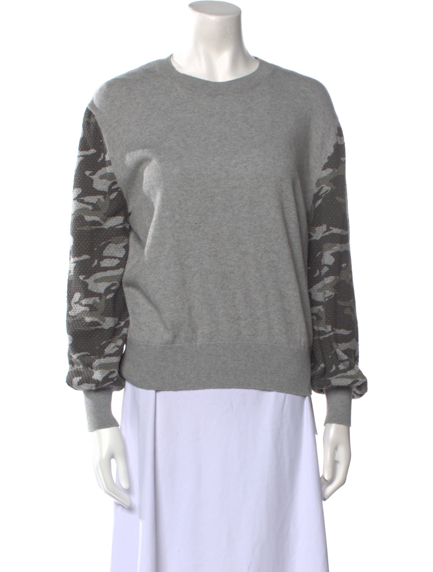 Monrow Camouflage Print Crew Neck Sweater