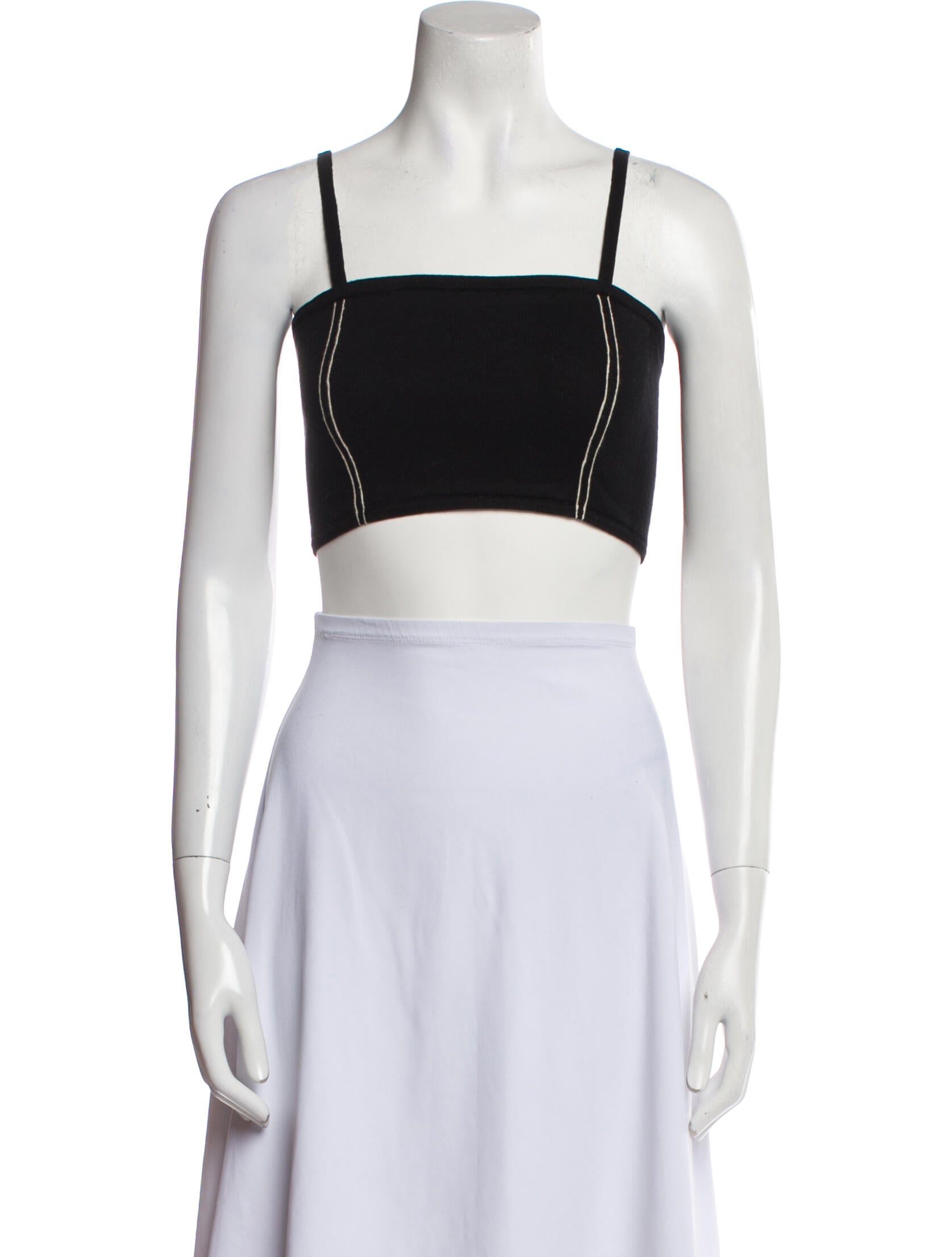 Monrow Wool Square Neckline Crop Top