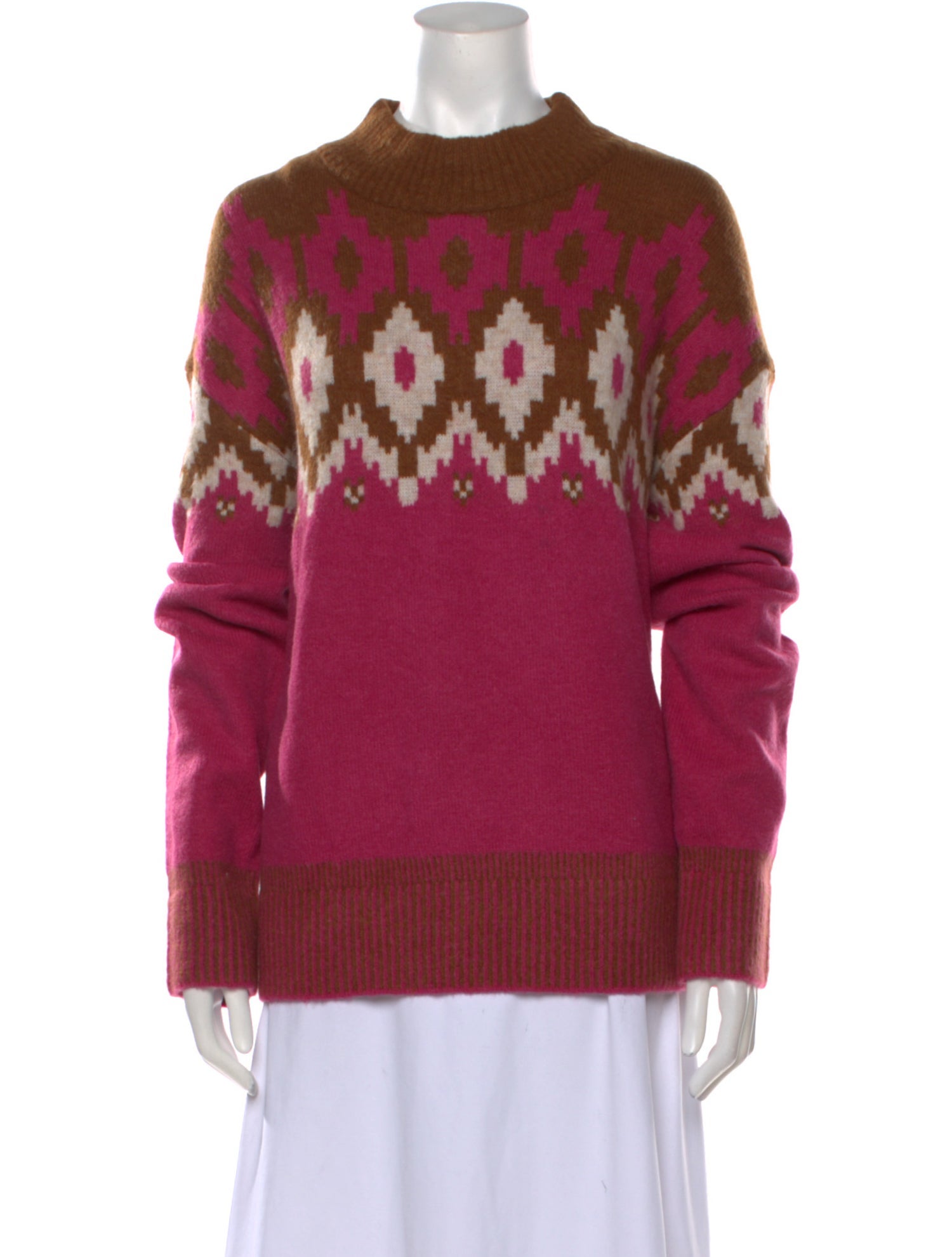 Monrow Printed Mock Neck Sweater w/ Tags