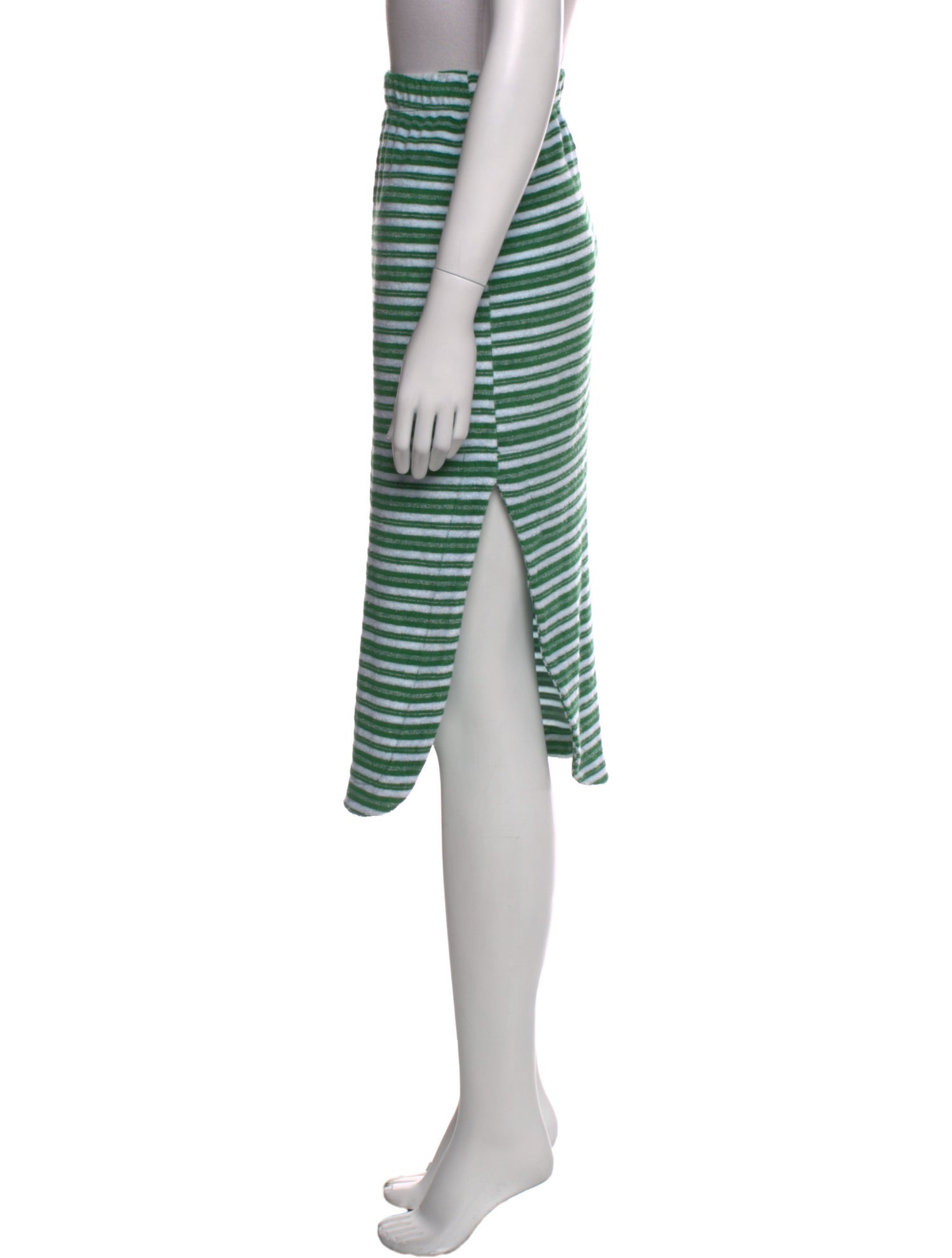 Monrow Striped Midi Length Skirt