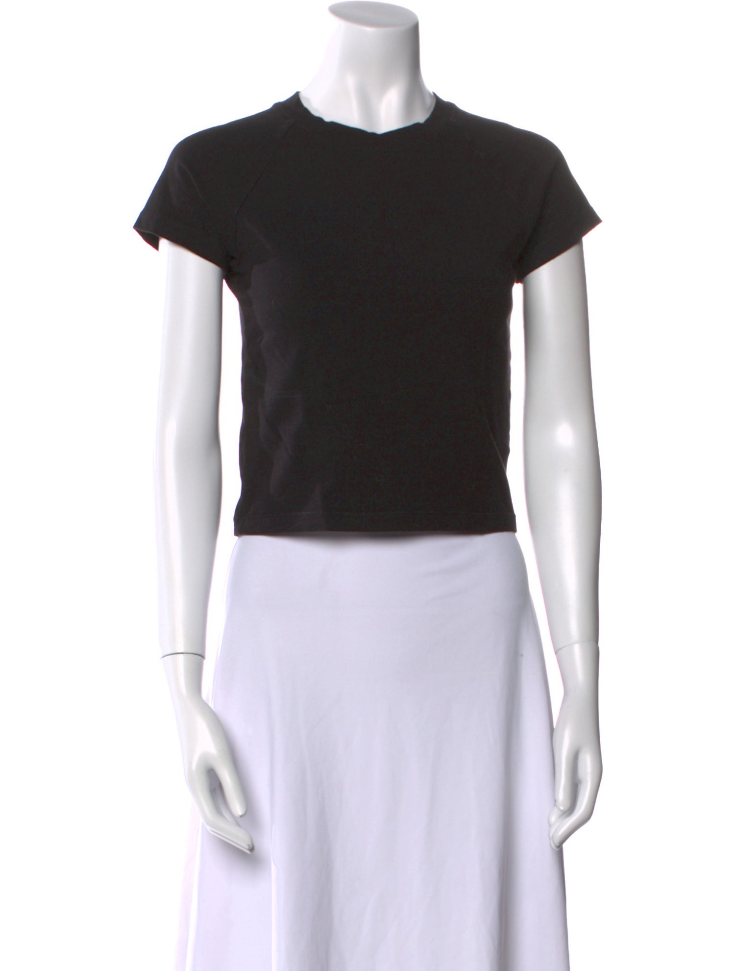 Monrow Crew Neck Short Sleeve Crop Top