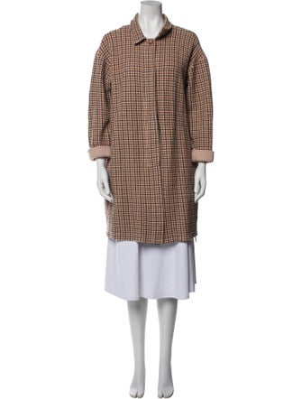 Monrow Plaid Print Coat