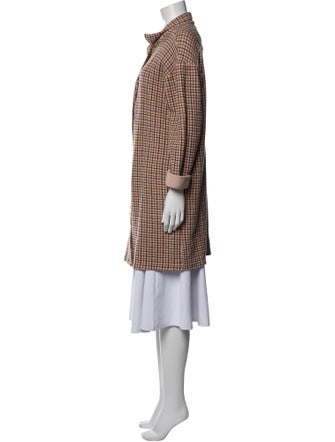 Monrow Plaid Print Coat