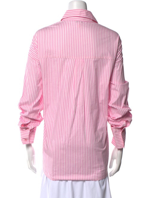 Monrow Striped Three-Quarter Sleeve Button-Up Top
