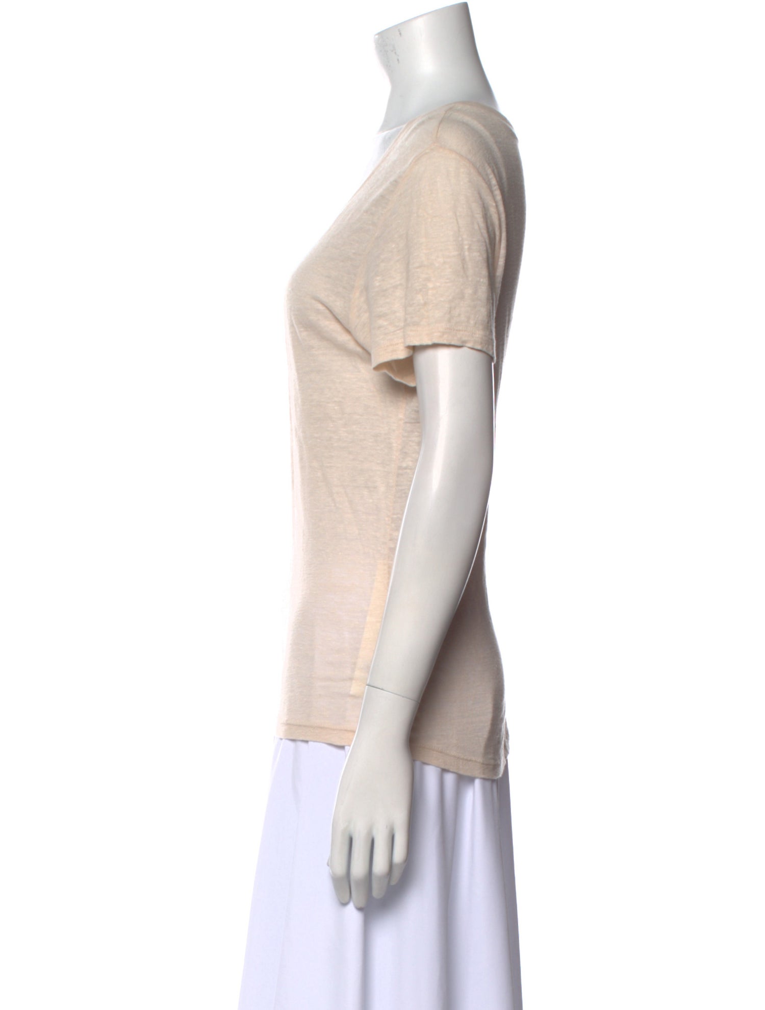 Monrow Linen Scoop Neck T-Shirt