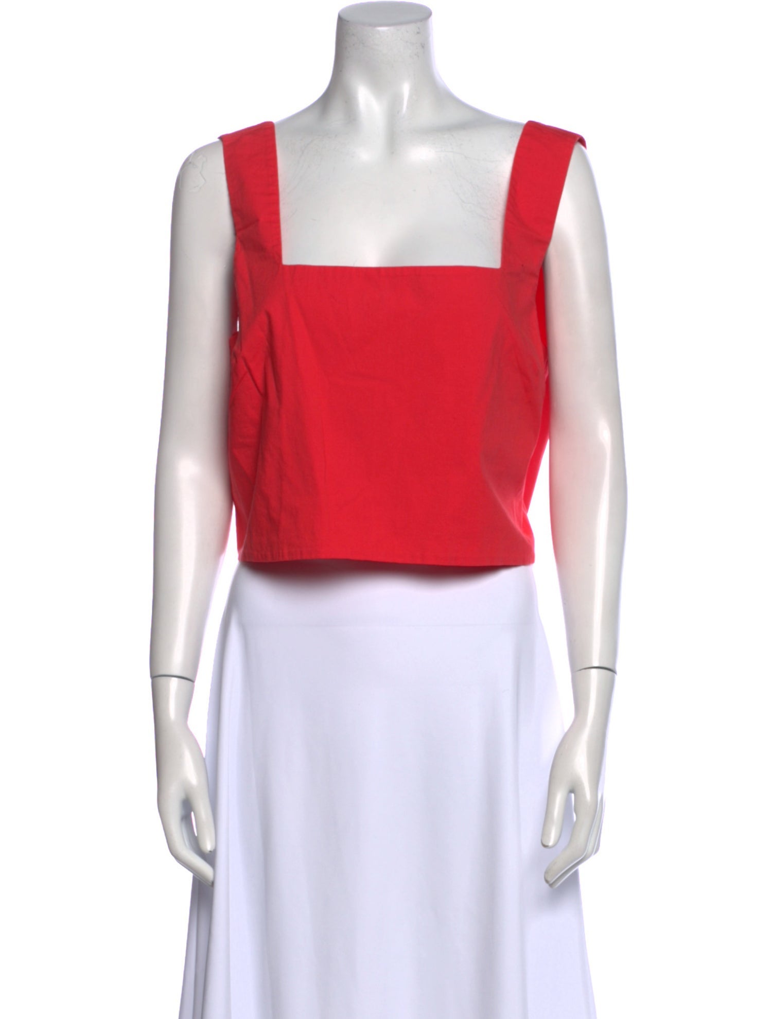 Monrow Square Neckline Sleeveless Crop Top