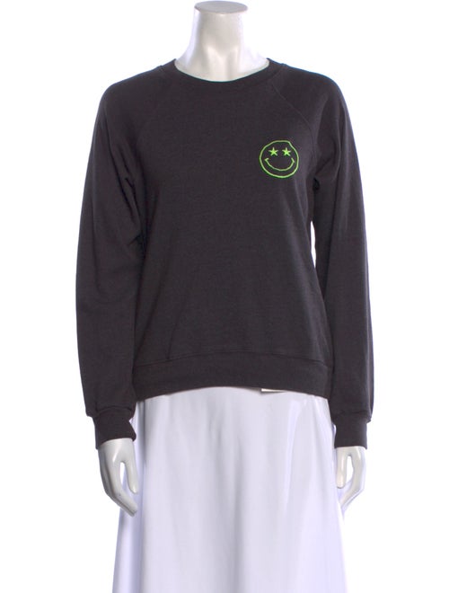 Monrow Graphic Print Crew Neck Sweatshirt