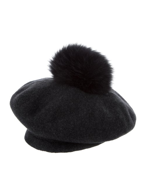 Lola Wool Pom-Pom Beret Grey