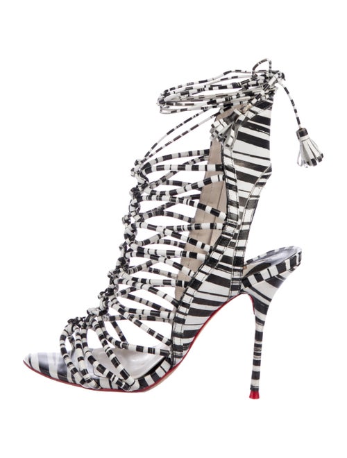 Sophia Webster Leather Lace-Up Sandals Black
