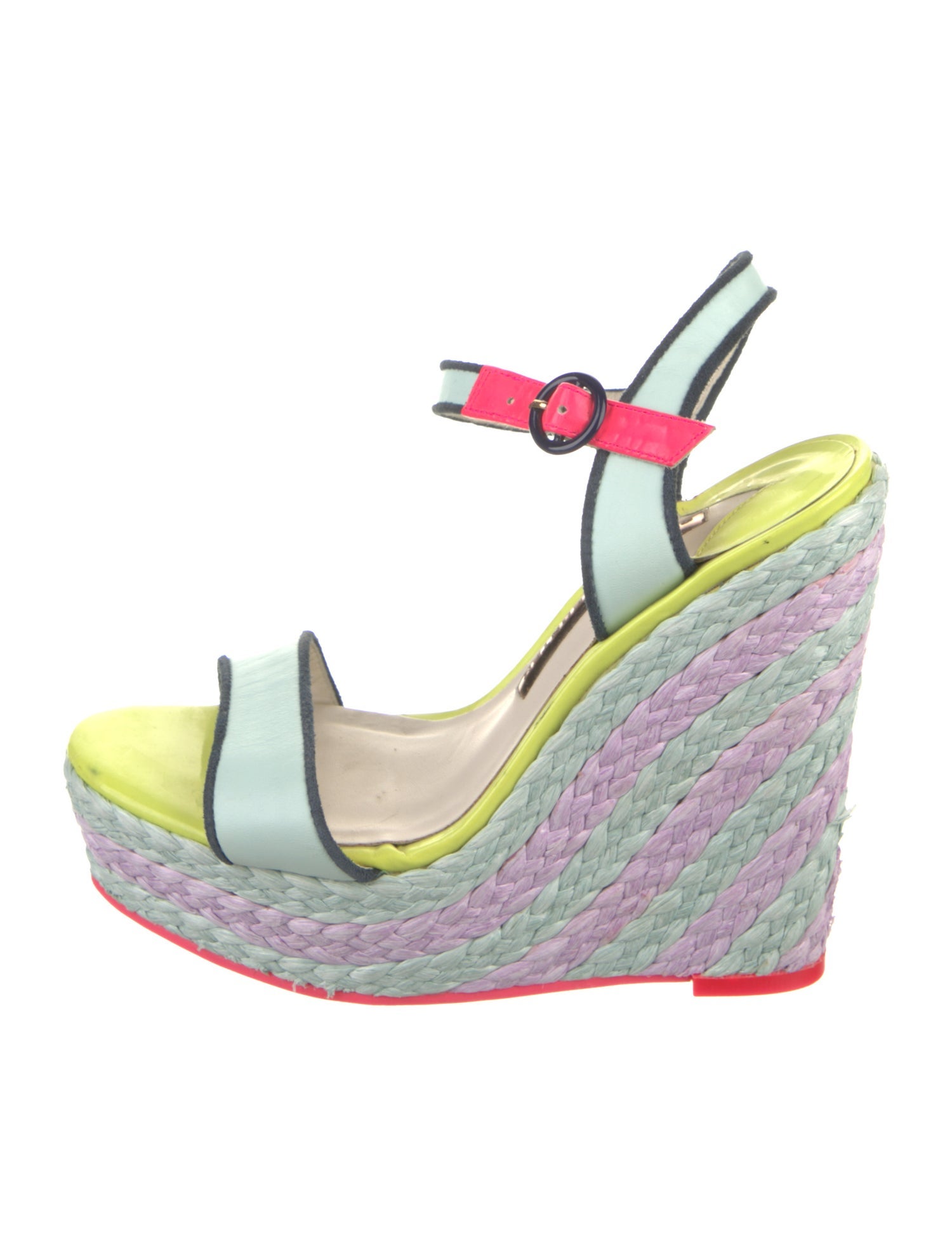 Sophia Webster Leather Colorblock Pattern Espadrilles