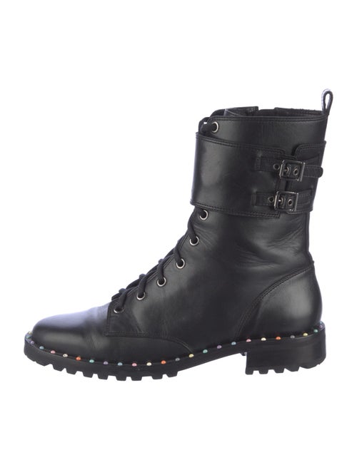 Sophia Webster Leather Studded Accents Combat Boots