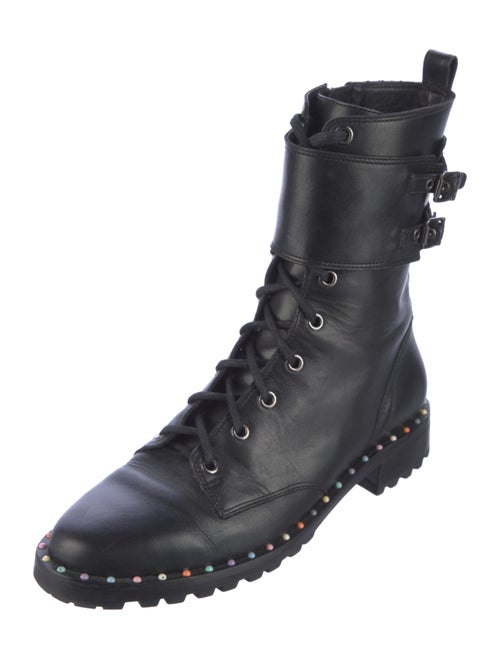 Sophia Webster Leather Studded Accents Combat Boots