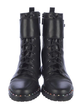 Sophia Webster Leather Studded Accents Combat Boots