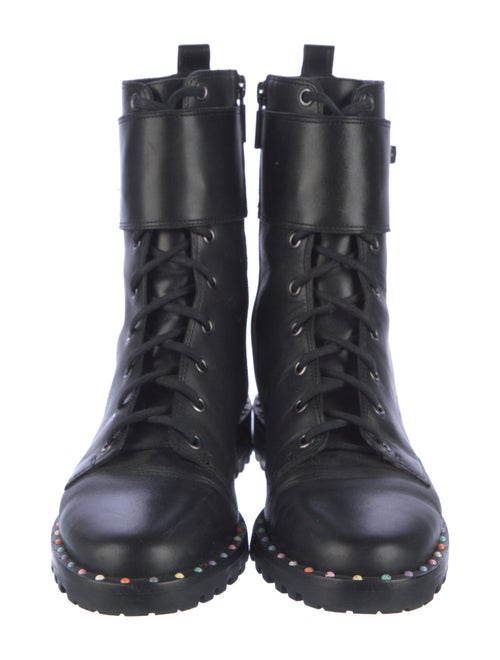 Sophia Webster Leather Studded Accents Combat Boots