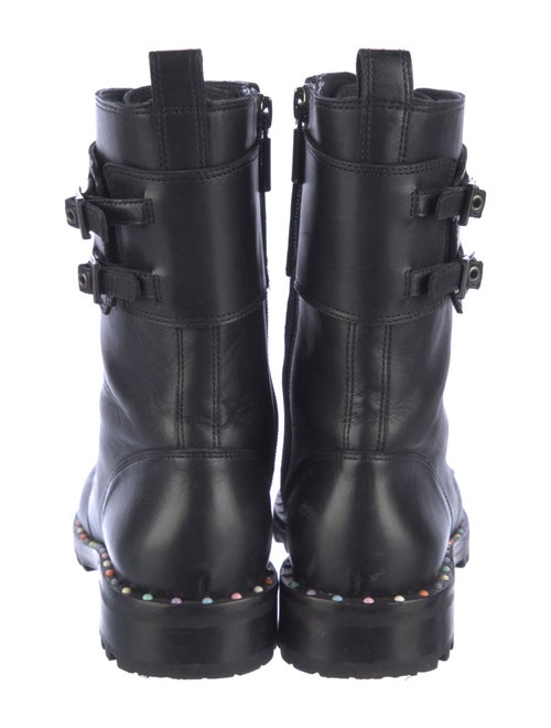 Sophia Webster Leather Studded Accents Combat Boots