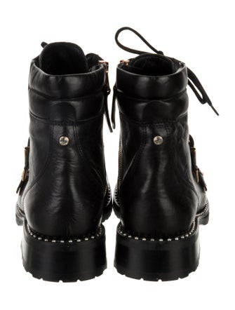 Sophia Webster Leather Crystal Embellishments Combat Boots