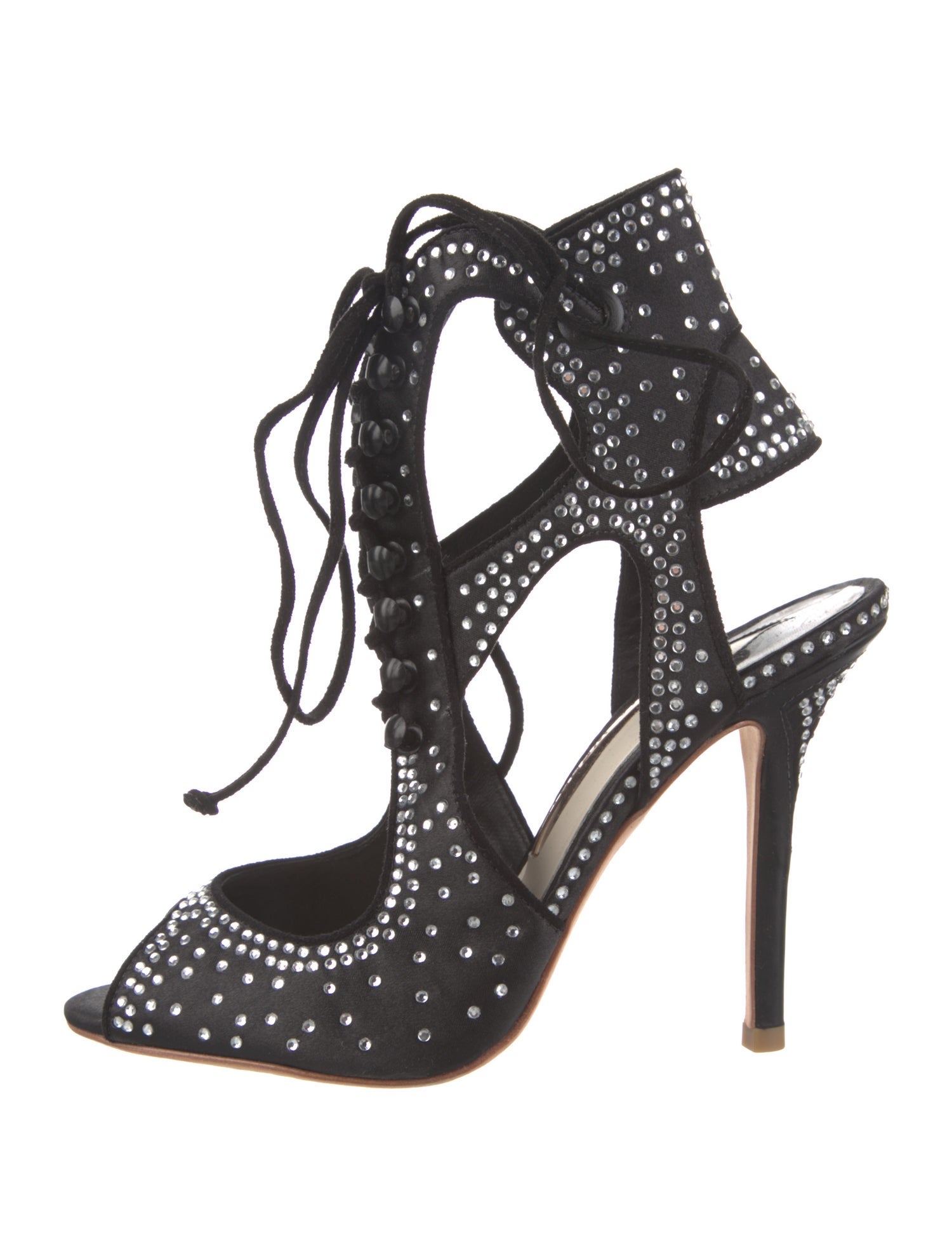 Sophia Webster Satin Crystal Embellishments Sandals