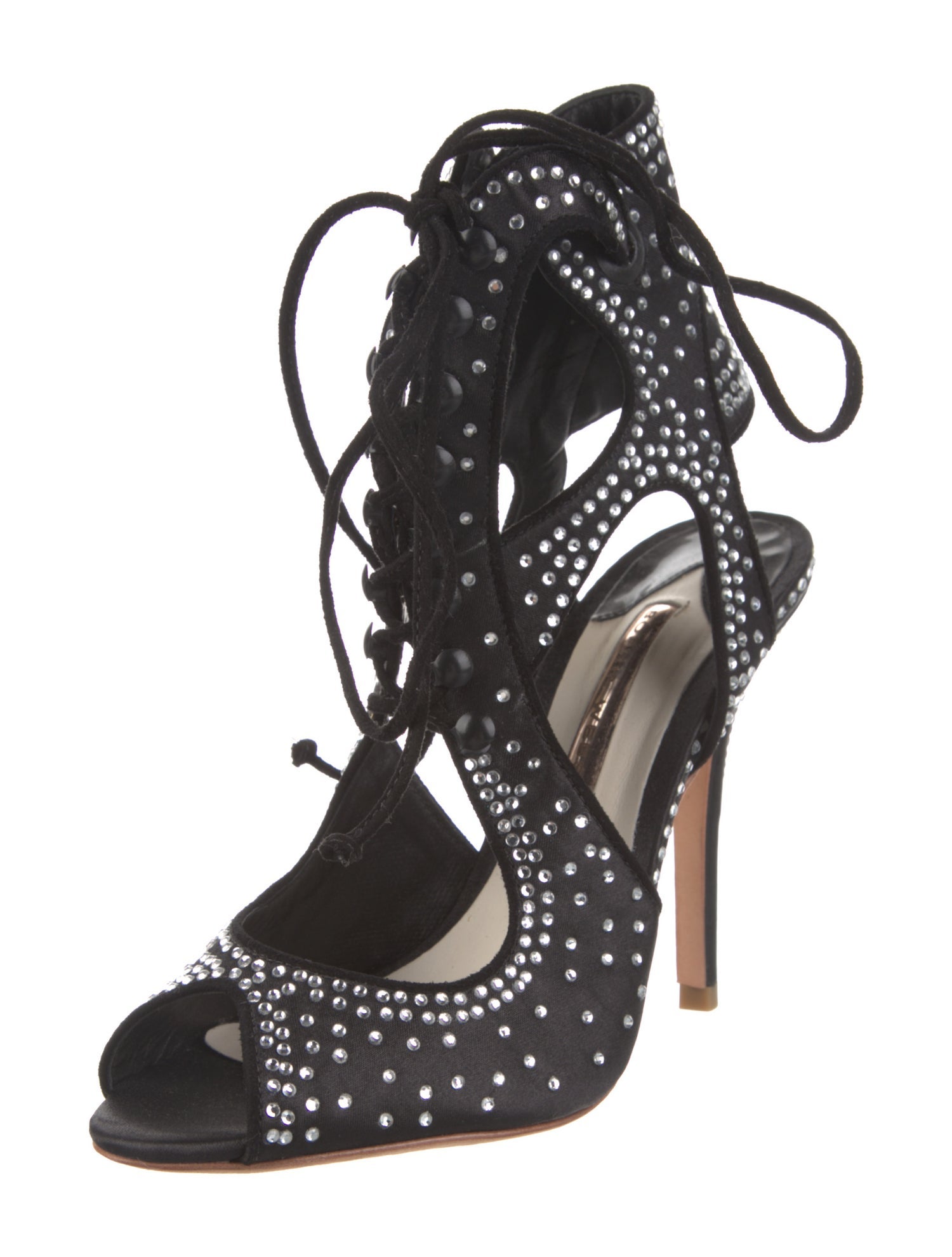 Sophia Webster Satin Crystal Embellishments Sandals