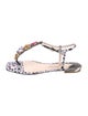 Sophia Webster Satin Printed T-Strap Sandals