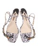 Sophia Webster Satin Printed T-Strap Sandals