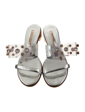 Sophia Webster Patent Leather Crystal Embellishments Slides