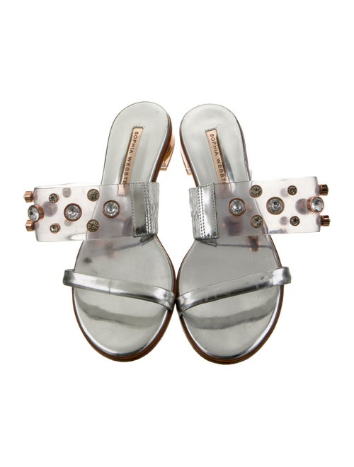 Sophia Webster Patent Leather Crystal Embellishments Slides