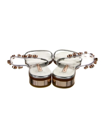 Sophia Webster Patent Leather Crystal Embellishments Slides