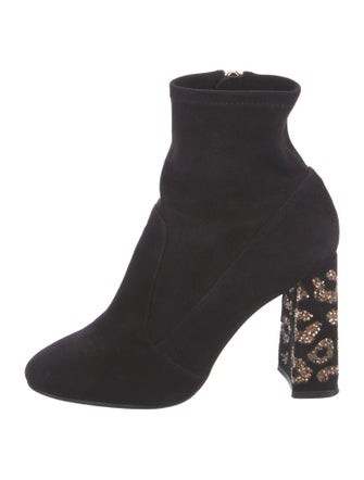 Sophia Webster Suede Crystal Embellishments Sock Boots
