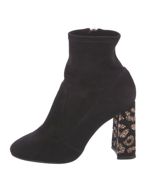 Sophia Webster Suede Crystal Embellishments Sock Boots