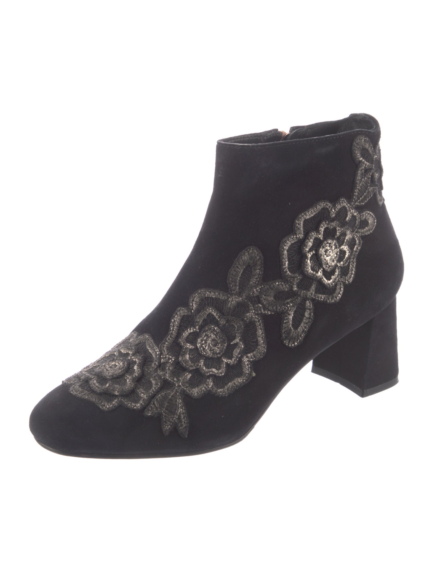 Sophia Webster Suede Floral Print Boots