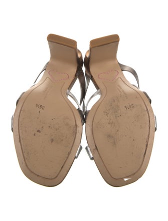 Sophia Webster Leather Colorblock Pattern Slides